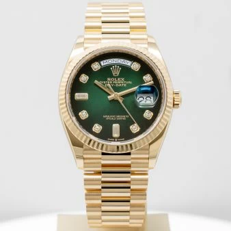 Rolex presidential gold green best sale