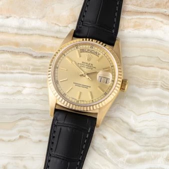 Rolex day date leather strap for sale top