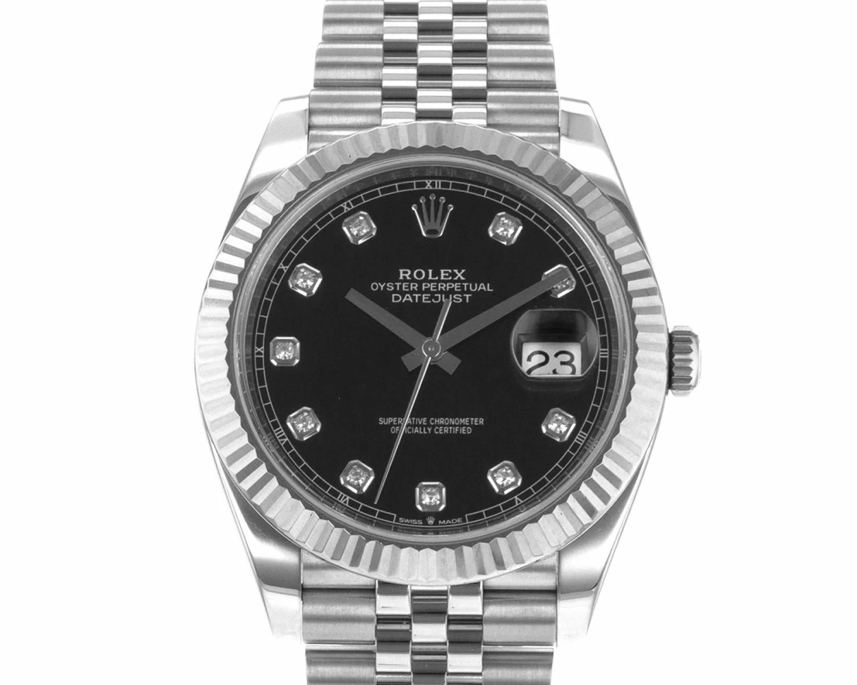 2020 Rolex Datejust 41, 126334, Steel Gold, Black Diamond Dial, Jubilee Bracelet, Box Papers