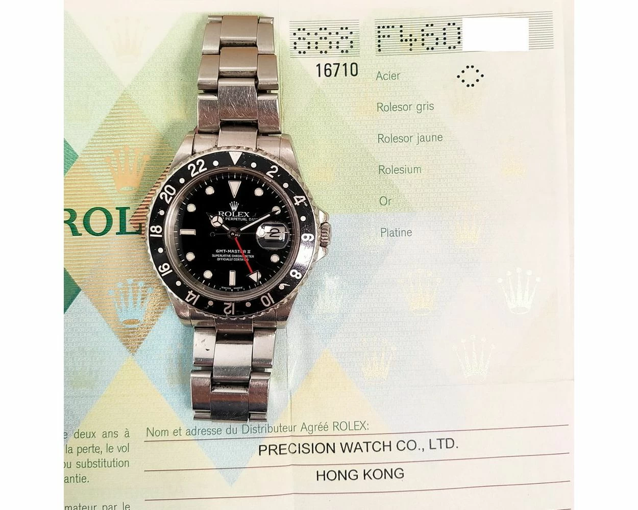 Rolex gmt 16710 for 2025 sale
