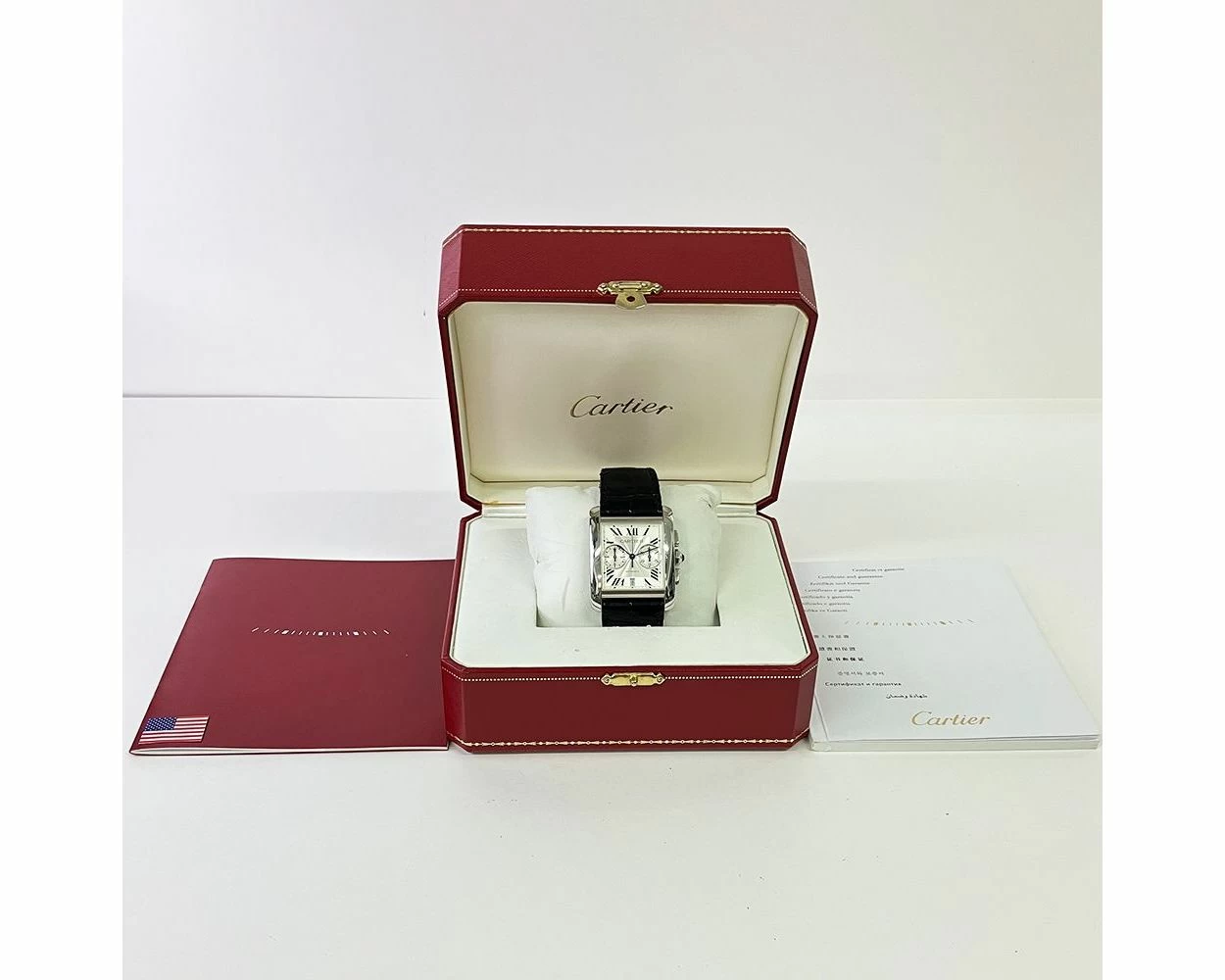 Buy Genuine Steel Cartier Tank MC W5330007 Silver Roman Dial SKU 8759
