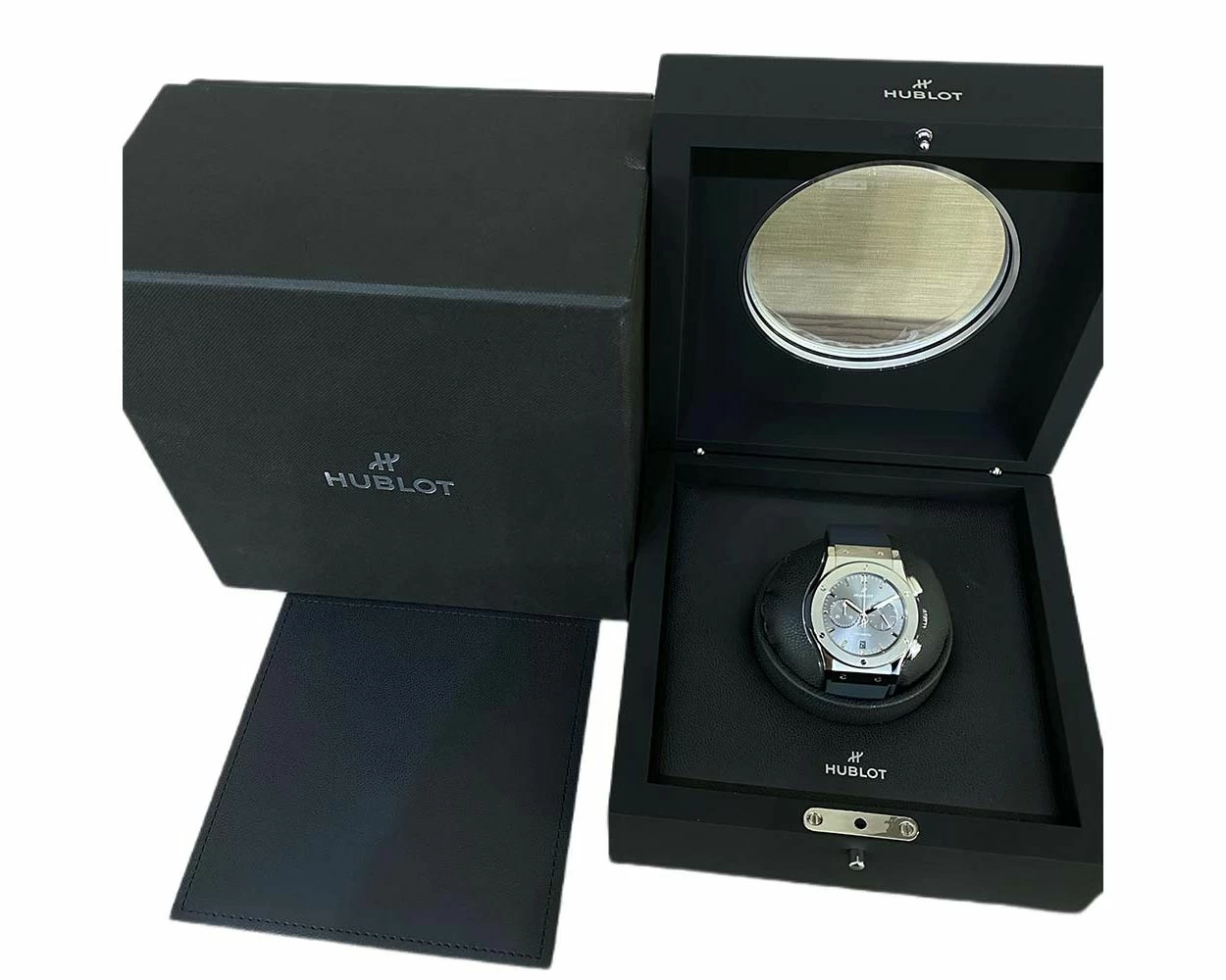 Buy Genuine Hublot Classic Fusion Racing Grey Chronograph Titanium 541.NX.7070.RX SKU 9482