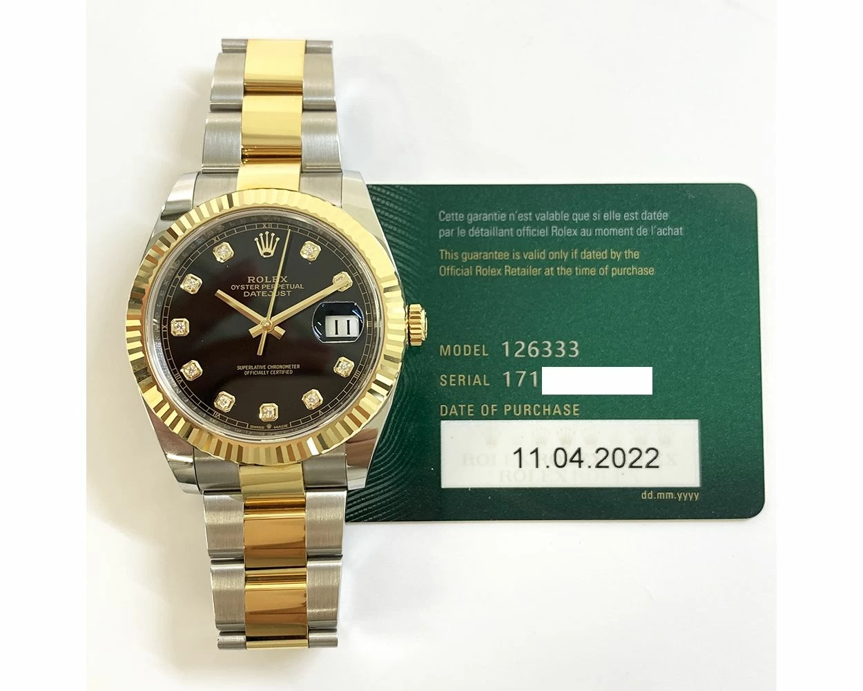 Rolex Datejust 41 Black Dial Yellow Gold 126333