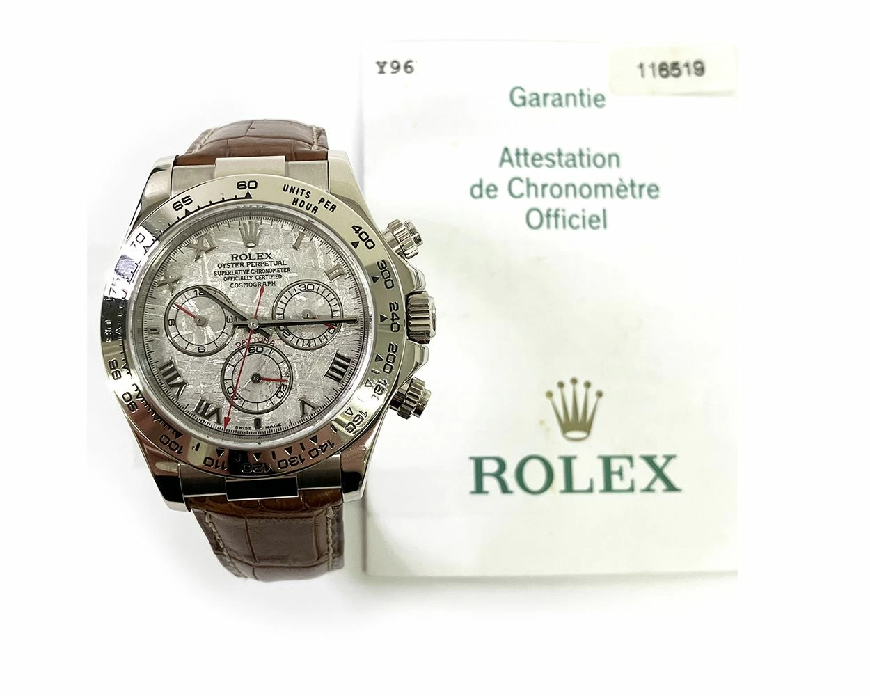 Rolex Cosmograph Daytona, Meteorite Roman Dial, White Gold, 116519
