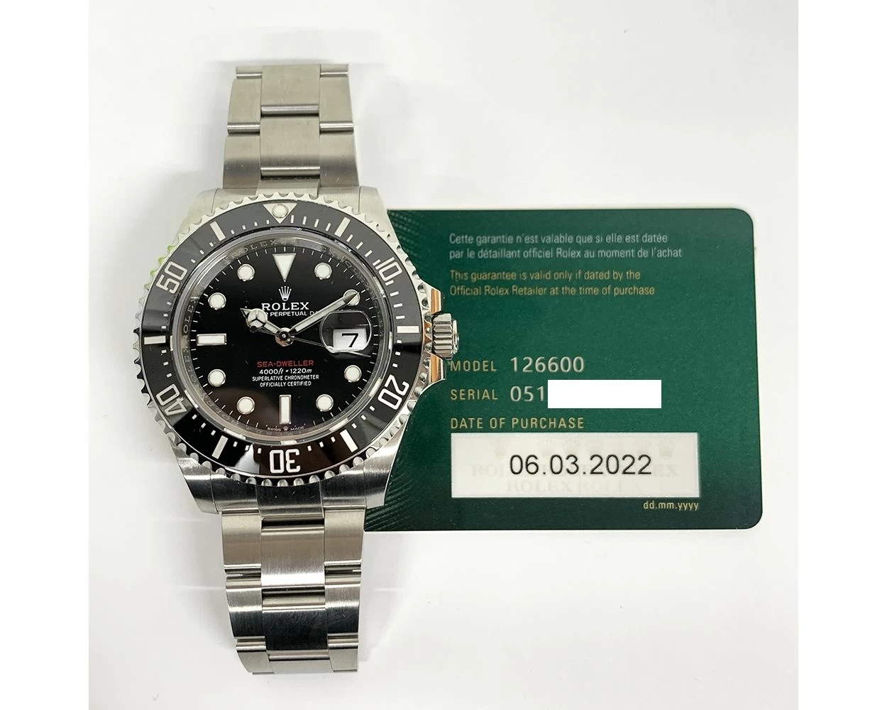 Rolex Sea Dweller Black Dial Steel 126600