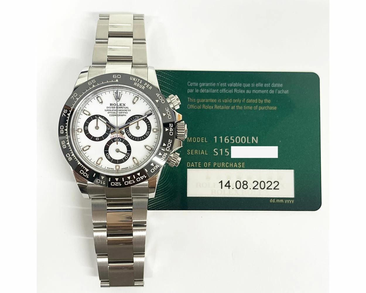 Buy Genuine Used Rolex Cosmograph Daytona 116500LN Watch White Dial SKU 9143