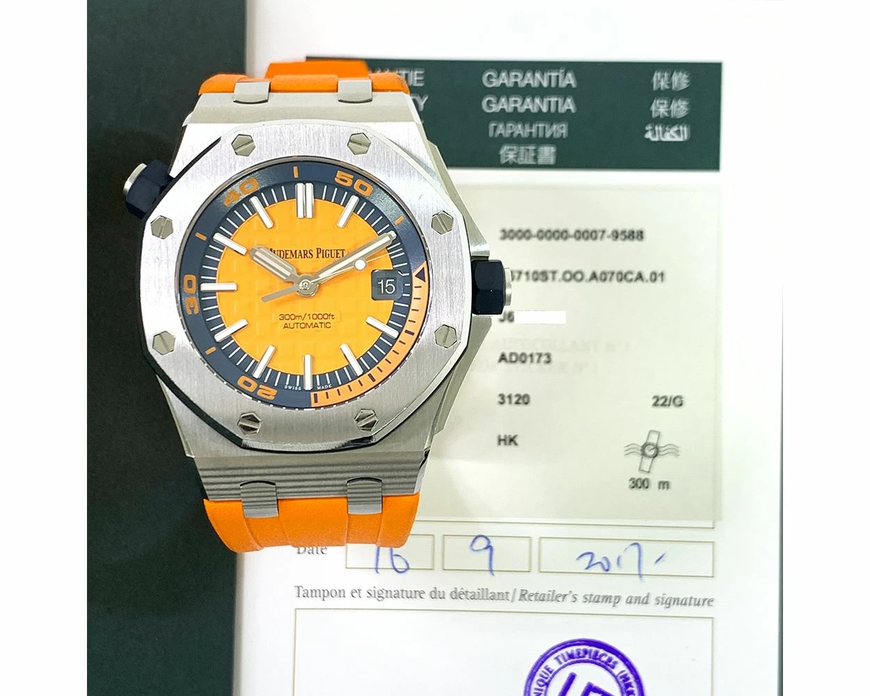 2017 Audemars Piguet Royal Oak Offshore Diver 42mm Stainless Steel 15710ST.OO.A070CA.01 Box Papers