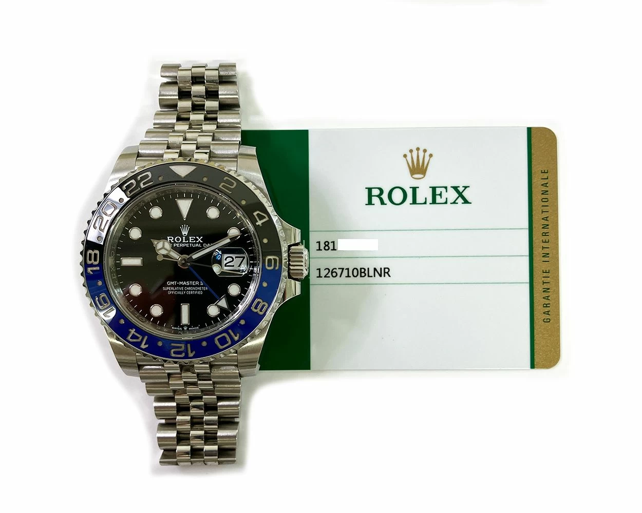 Buy Genuine Used Rolex GMT Master II 126710BLNR Watch Black Dial SKU 8167