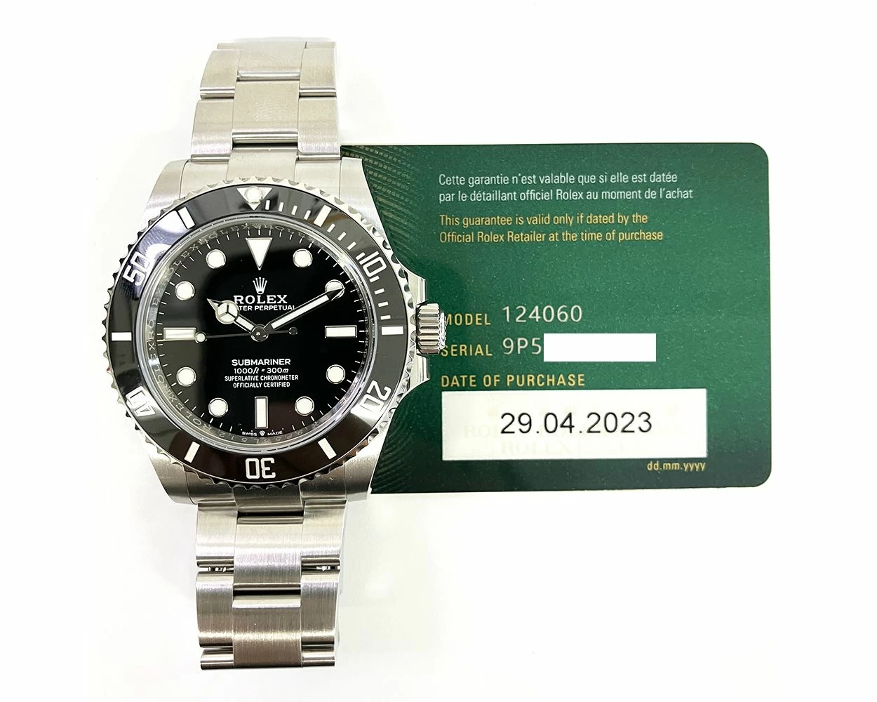 2023 Rolex Submariner 41mm Stainless Steel Black Dial 124060 Box Papers