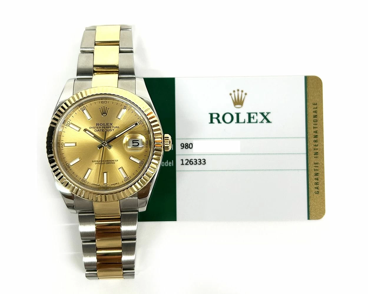 2019 Rolex Datejust 41 126333, Steel Yellow Gold, Champagne Index, Box  Papers