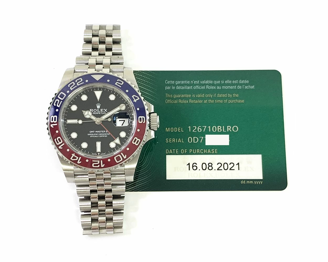 2021 Rolex GMT-Master II 'Pepsi' 126710BLRO, 40mm, Steel, Blue Red Bezel,  Box Papers