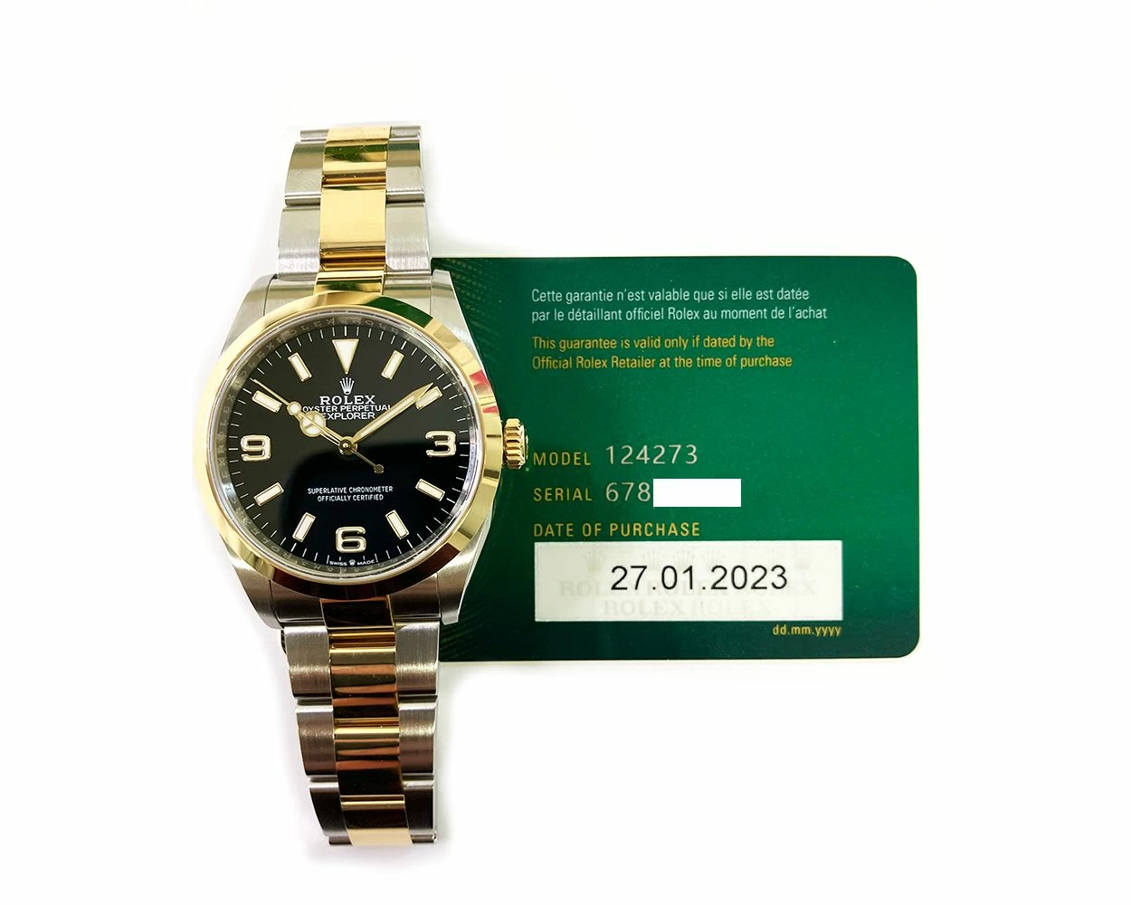 Buy Genuine Used Rolex Explorer 124273 Watch Black Dial SKU 6151