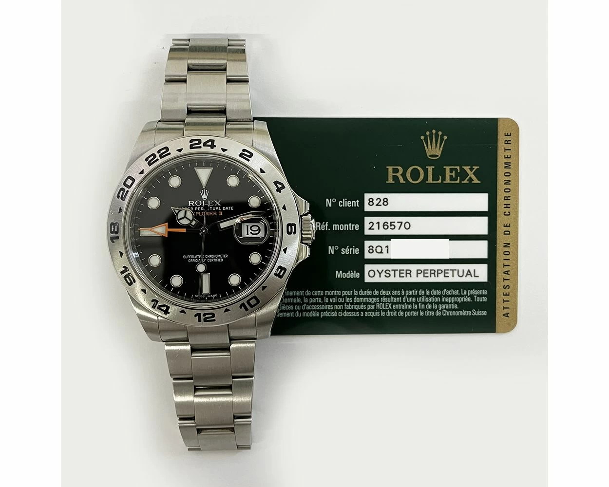 Buy Genuine Used Rolex Explorer II 216570 Watch Black Dial SKU 10384