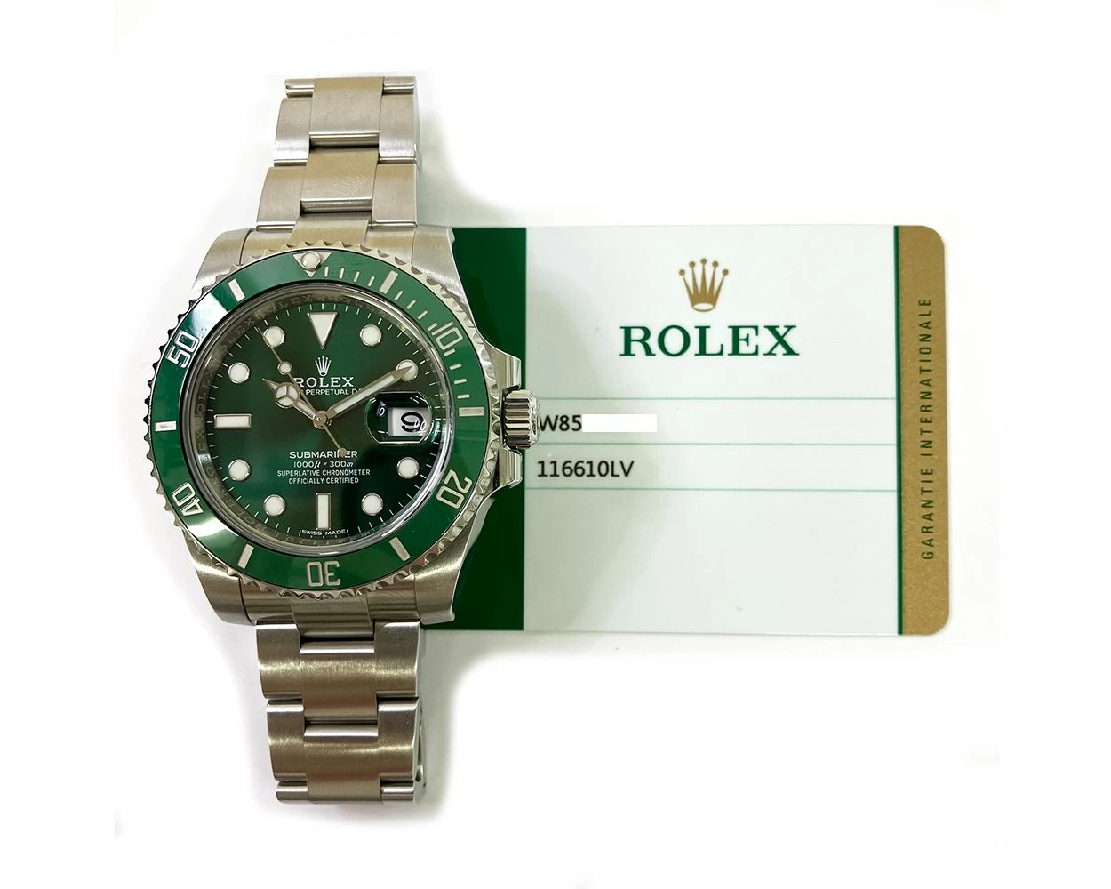 Buy Genuine Used Rolex Submariner Date 116610LV Watch Green Dial SKU 8553