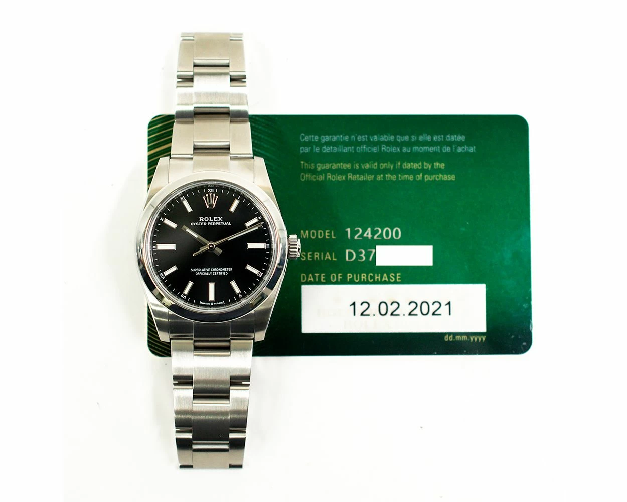 Buy Genuine Used Oyster Perpetual 34 124200 Watch - Black Dial