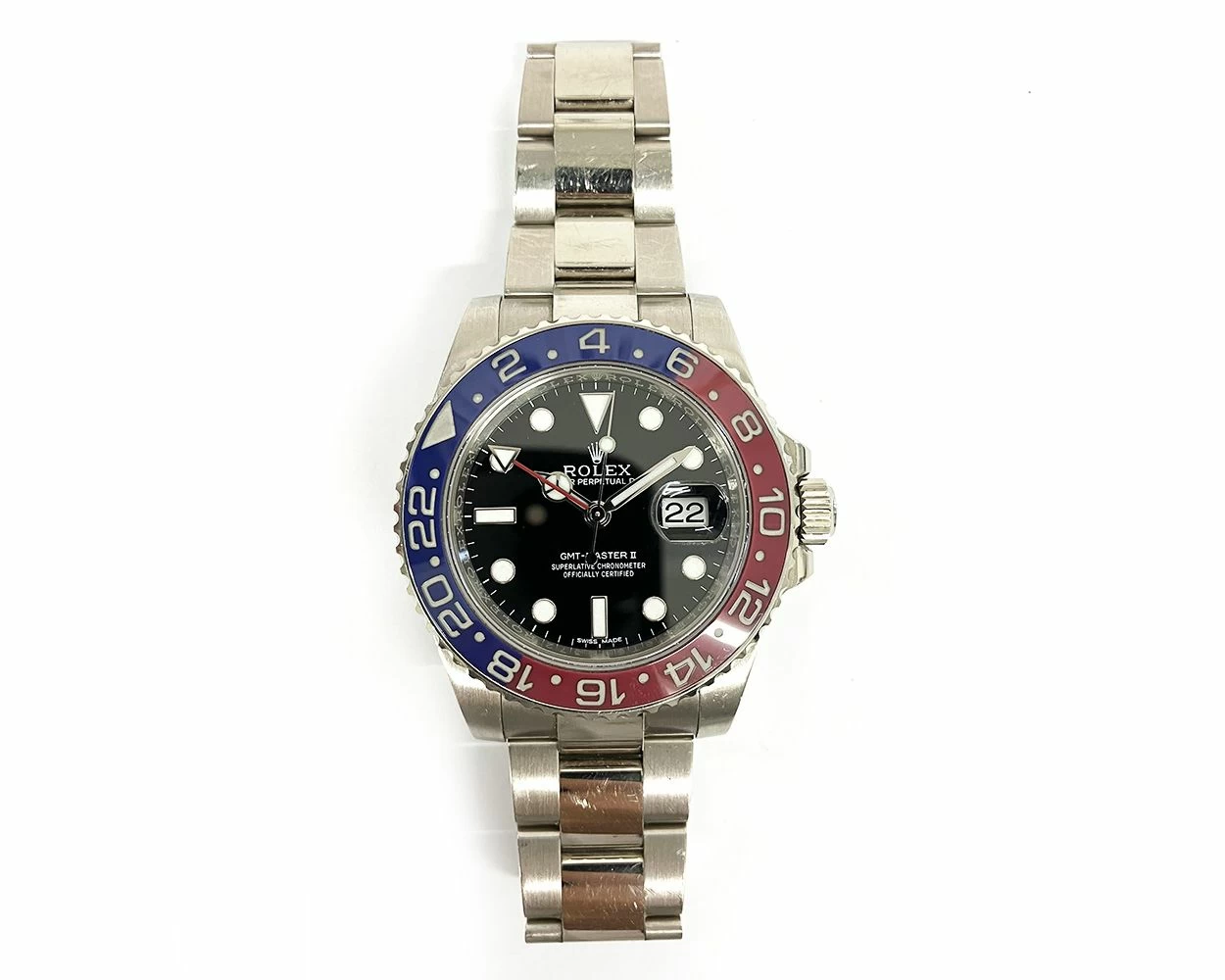 Rolex GMT Master II 40mm White Gold Blue Red Pepsi Bezel Black Dial 116719BLRO Box Only