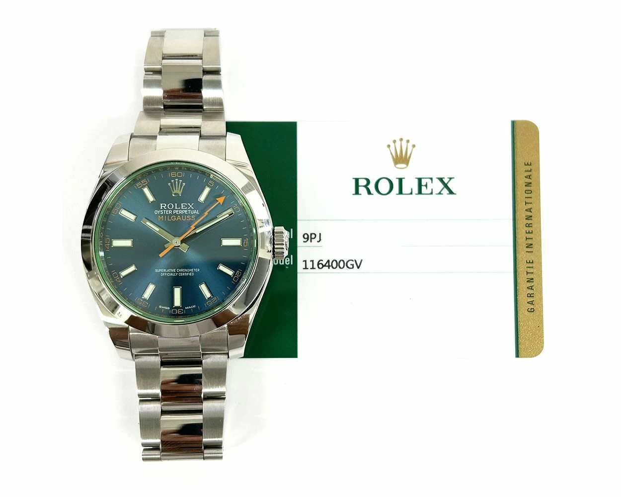 Buy Genuine Used Rolex Milgauss 116400GV Watch Z blue Dial SKU 8147