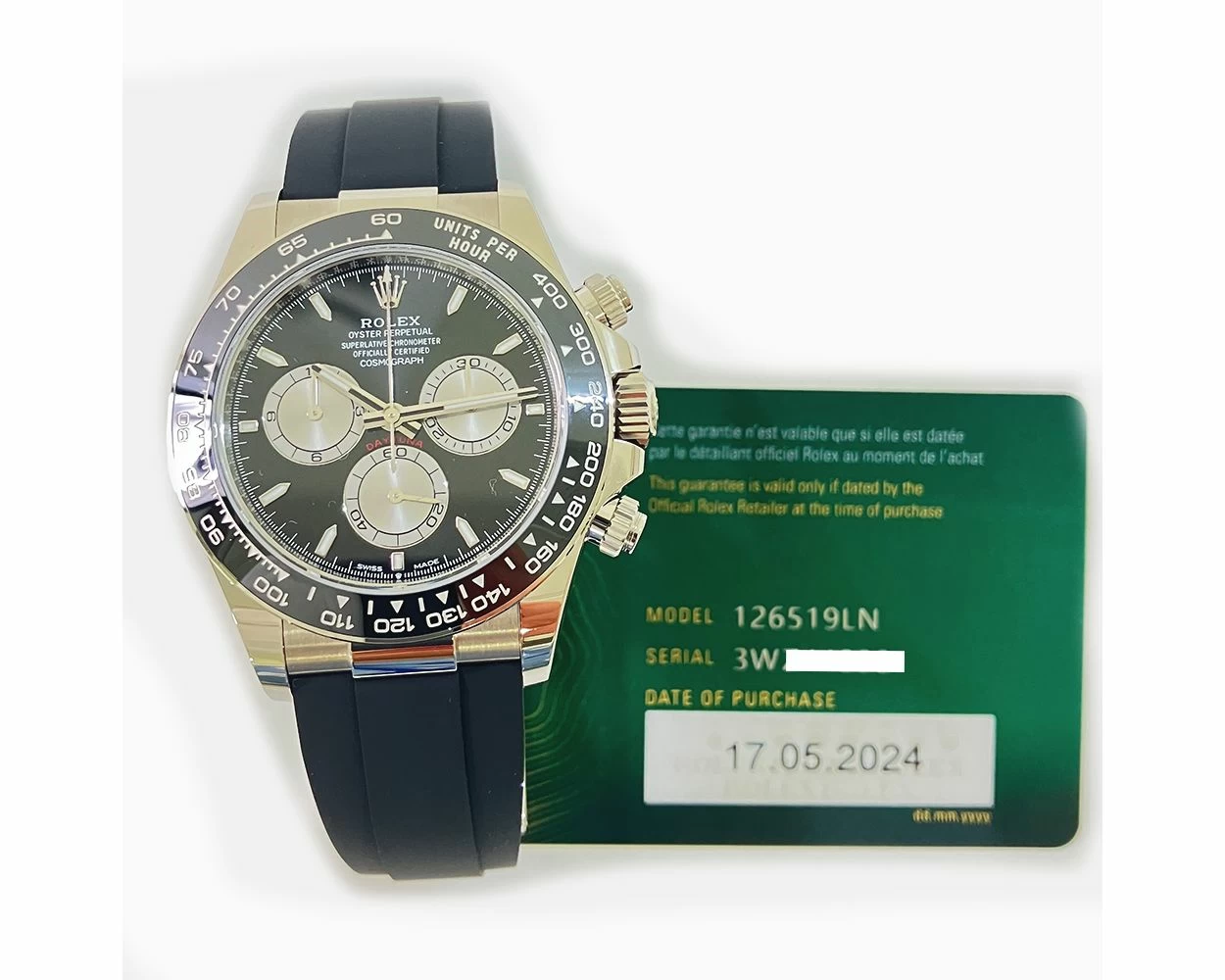 Buy Genuine Used Rolex Cosmograph Daytona 126519LN Watch Black Steel Dial SKU 10094