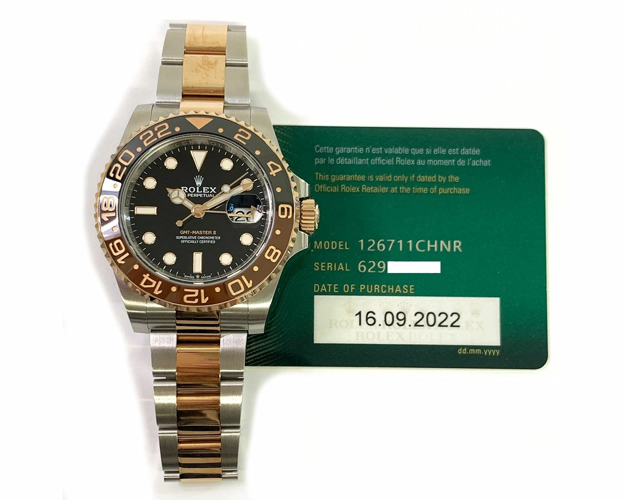 Buy Genuine Used Rolex GMT Master II 126711CHNR Watch Black Dial SKU 8283