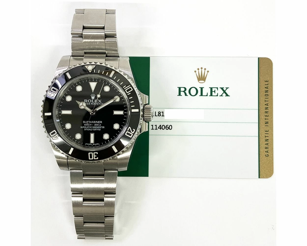 2016 Rolex Submariner 114060, 40mm, Steel, Black Dial, Box Papers