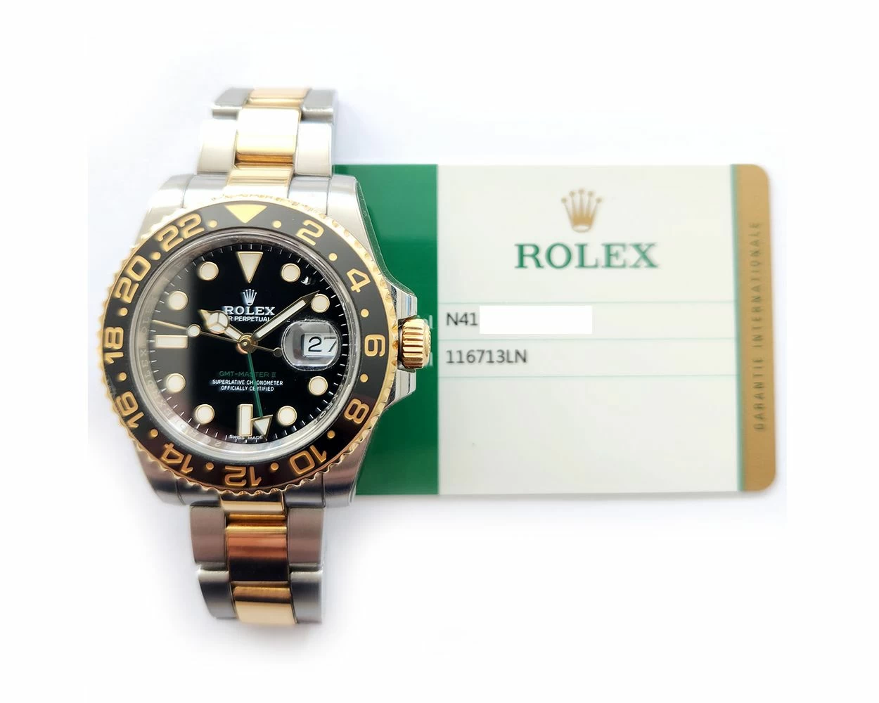 2018 Rolex GMT Master II 116713LN 40mm Steel Gold Black Dial Box Papers