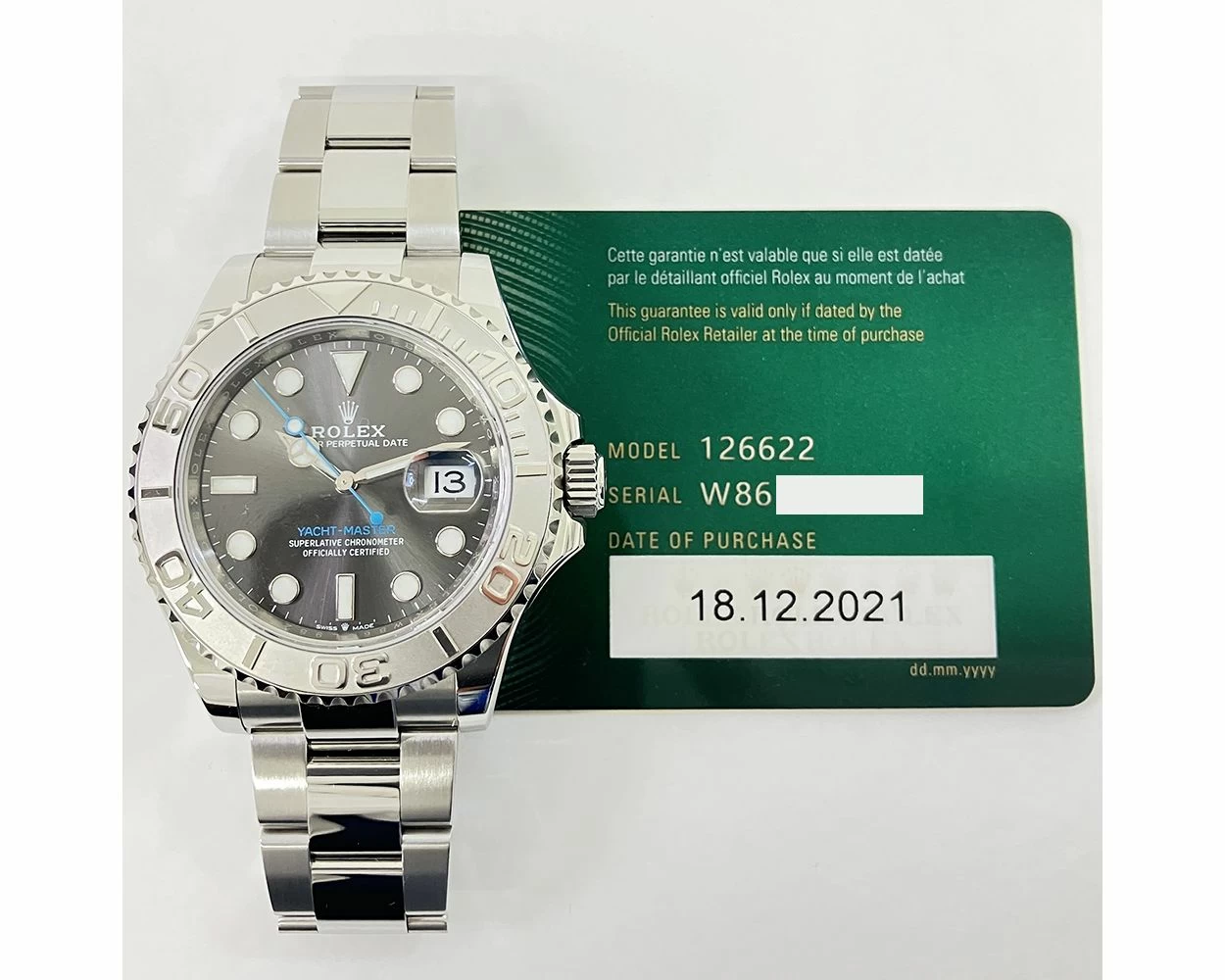 Buy Genuine Used Rolex Yacht Master 40 126622 Watch Slate Dial SKU 8160