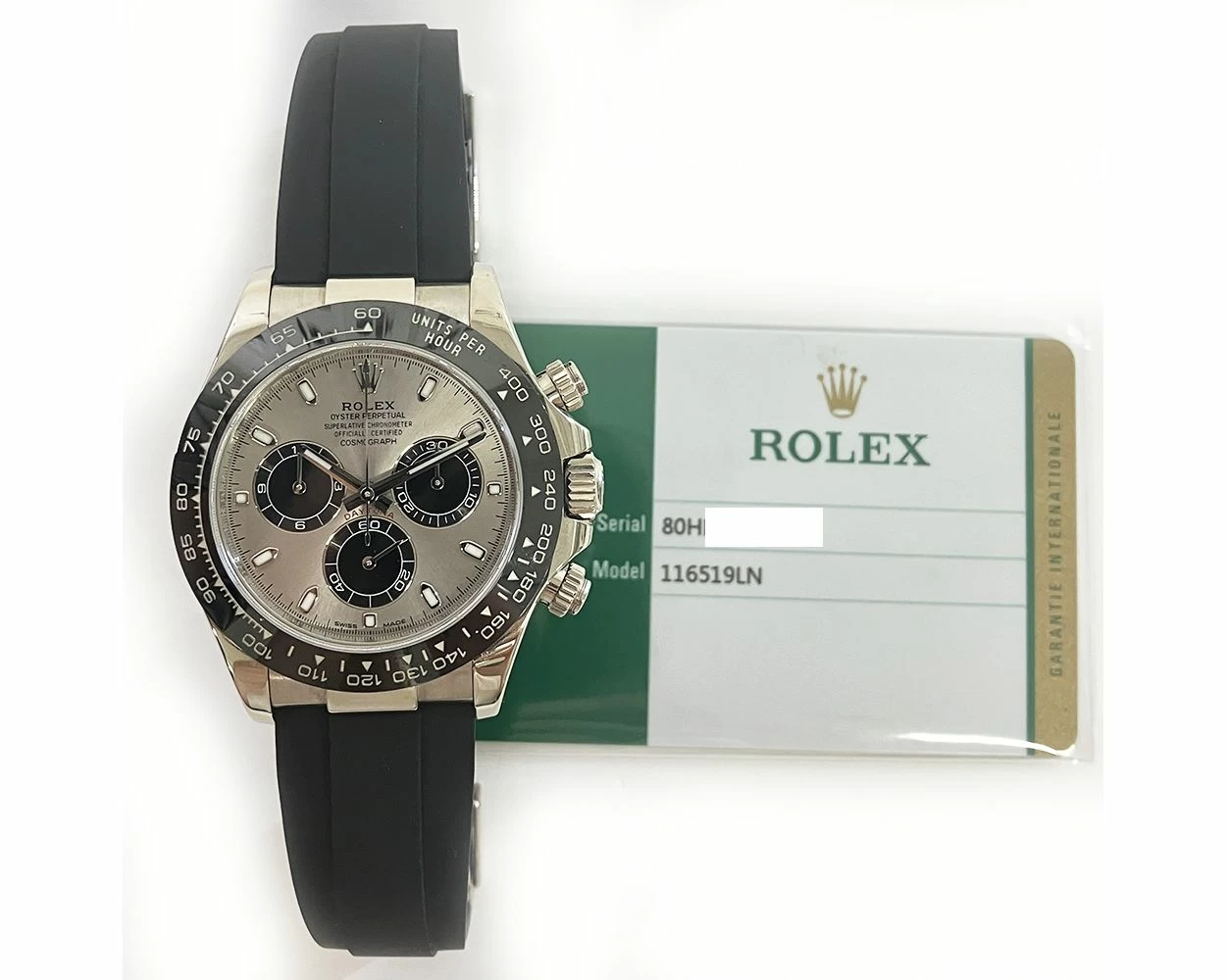 Rolex Cosmograph Daytona Steel Black Dial White Gold 116519LN