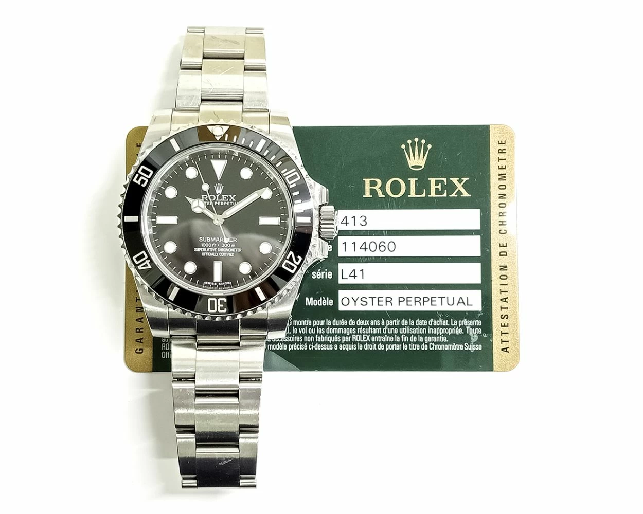Buy Genuine Used Rolex Submariner 114060 Watch Black Dial SKU 9708