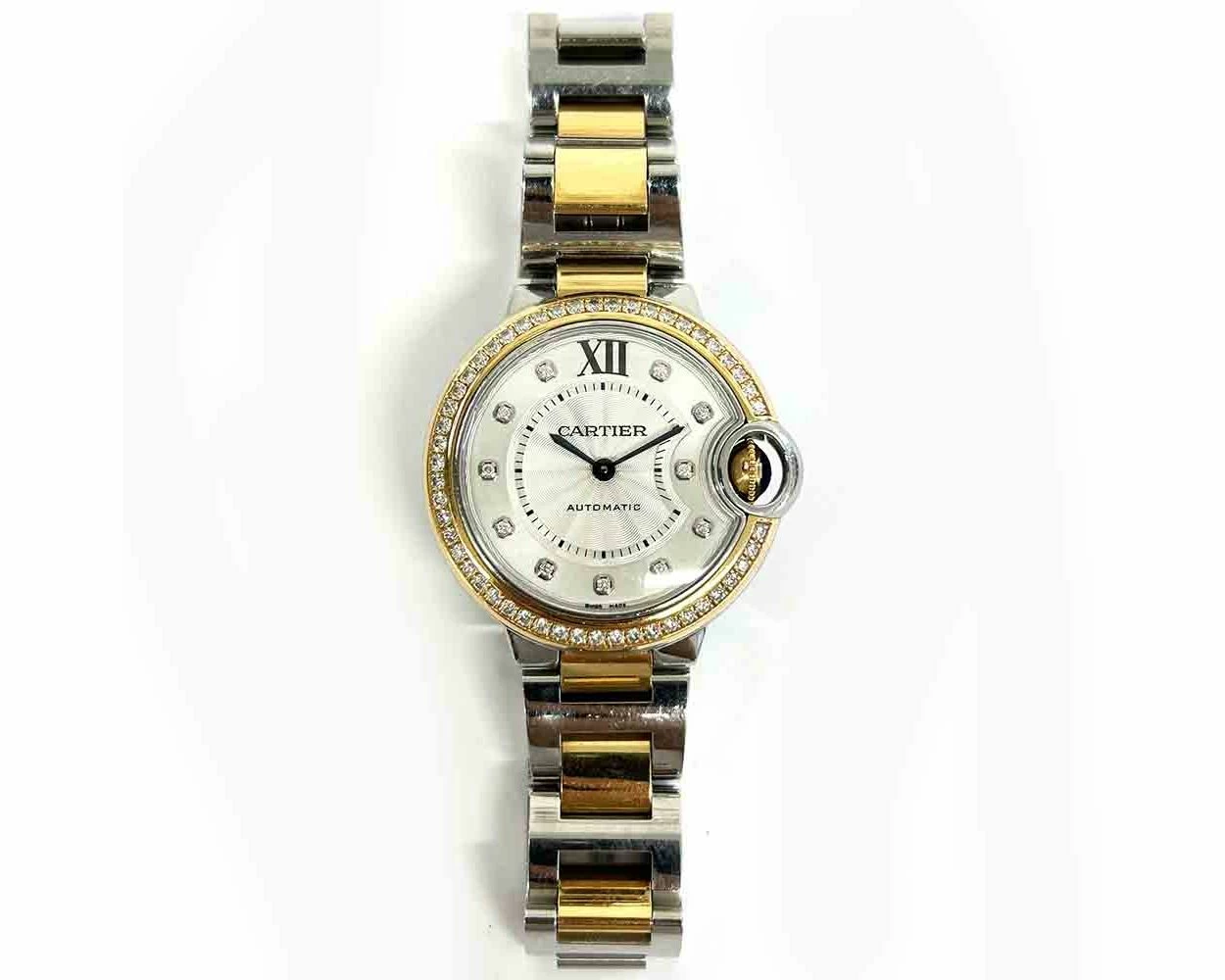 Buy Genuine Cartier Ballon Bleu de Cartier WE902077 Silver Diamond Dial Diamond Bezel SKIU 10191