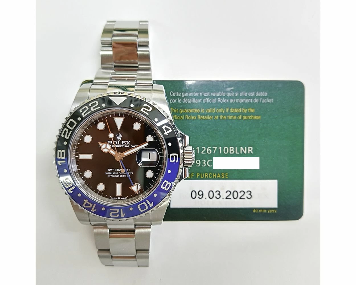 Buy Genuine Used Rolex GMT-Master II 126710BLNR Watch Black Dial