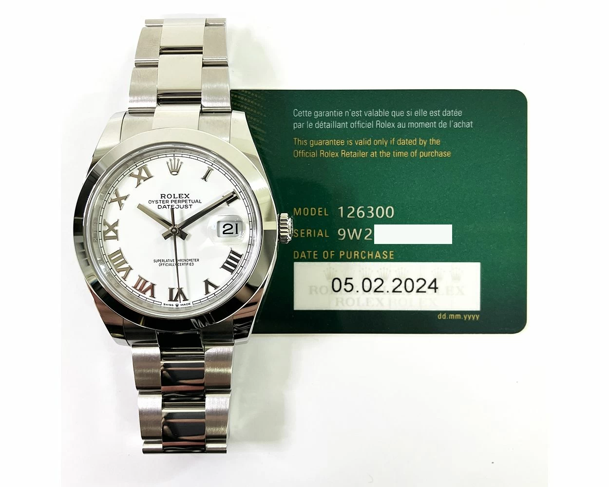 Buy Genuine Used Rolex Datejust 41 126300 Watch White Dial SKU 8222