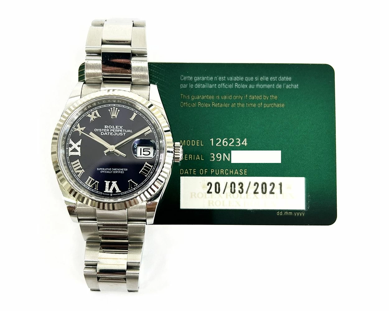 Buy Genuine Used Rolex Datejust 36 126234 Watch Aubergine Dial SKU 10239