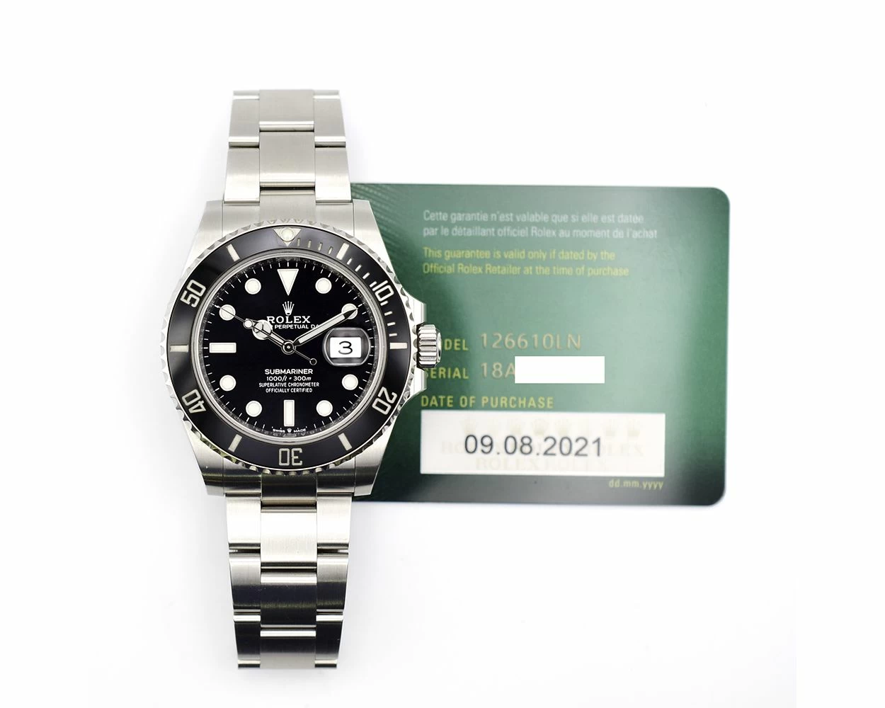 Buy Genuine Used Rolex Submariner Date 126610LN Watch Black Dial