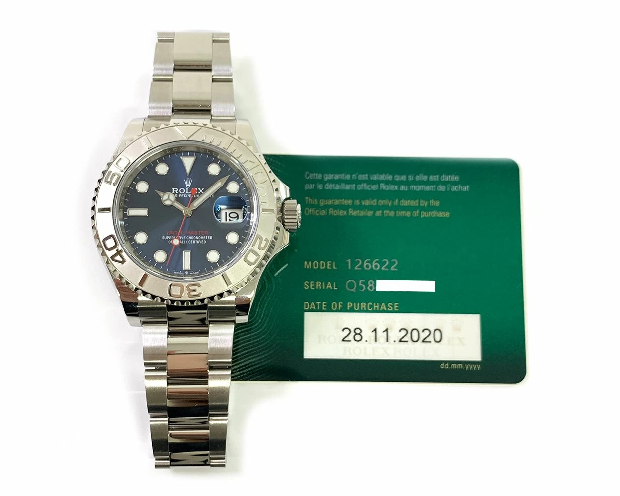 Rolex Yacht Master 40 Bright Blue Dial Steel Platinum 126622