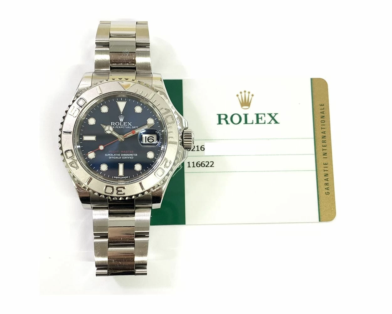 2016 Rolex Yacht Master 40 116622 Steel Platinum Blue Dial Box Papers