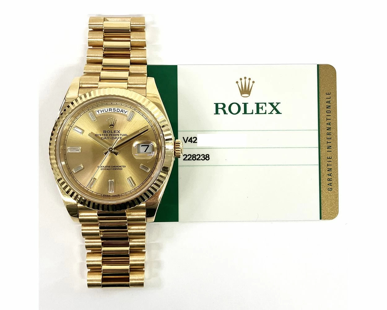 Buy Genuine Used Rolex Day-Date 40 228238 Watch Champagne Dial