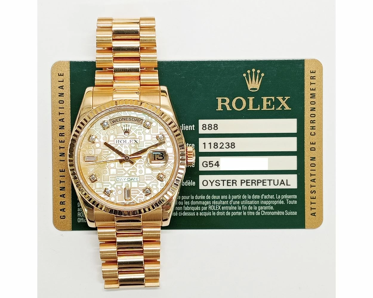 Buy Genuine Used Rolex Day-Date 36 118238 Watch Champagne