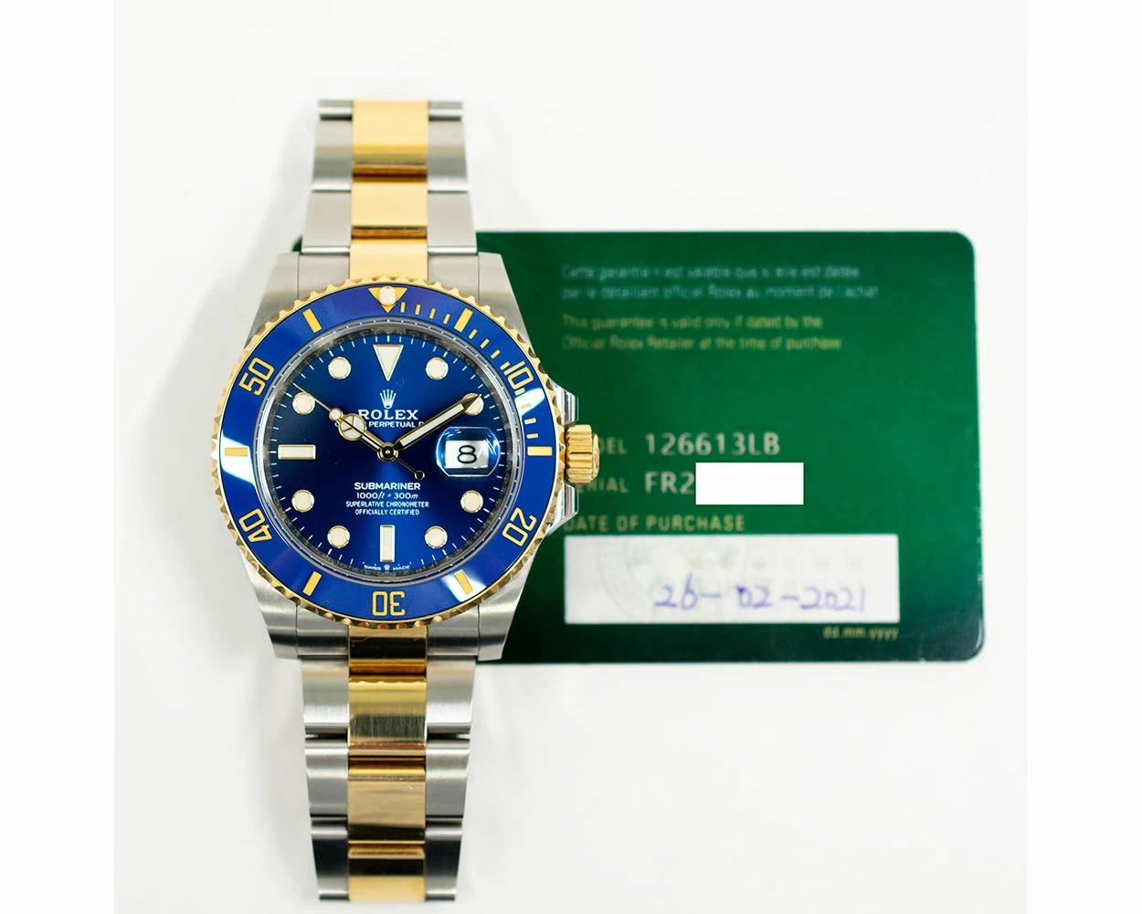 Buy Genuine Used Rolex Submariner Date 126613LB Watch Blue Dial