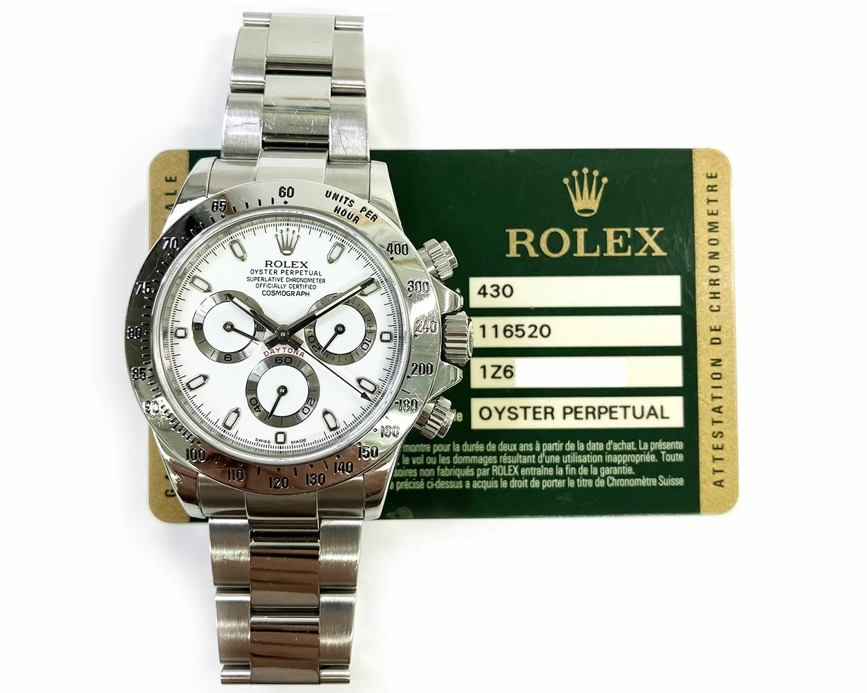 Buy Genuine Used Rolex Cosmograph Daytona 116520 Watch White