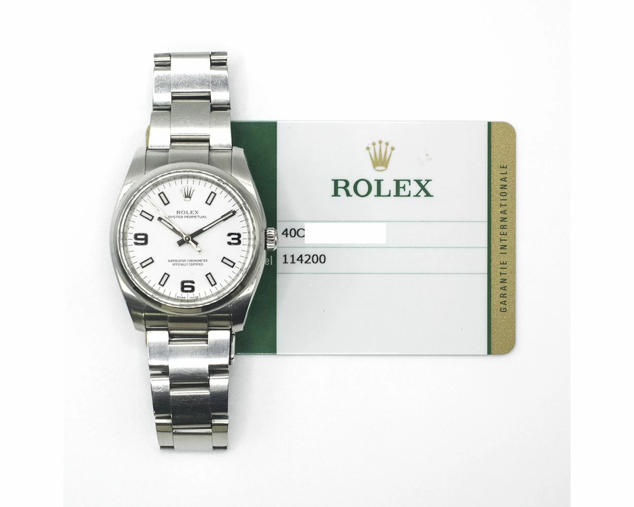 Buy Genuine Used Rolex Air-King 114200 Watch White Dial SKU 11379