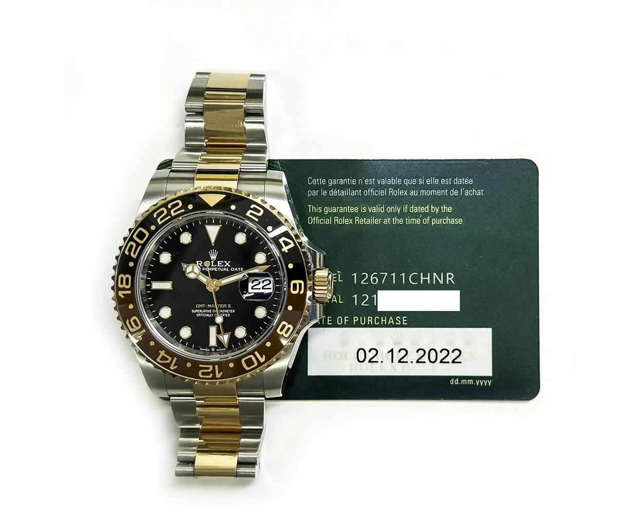Buy Genuine Used Rolex GMT-Master II 126711CHNR Watch Black Dial
