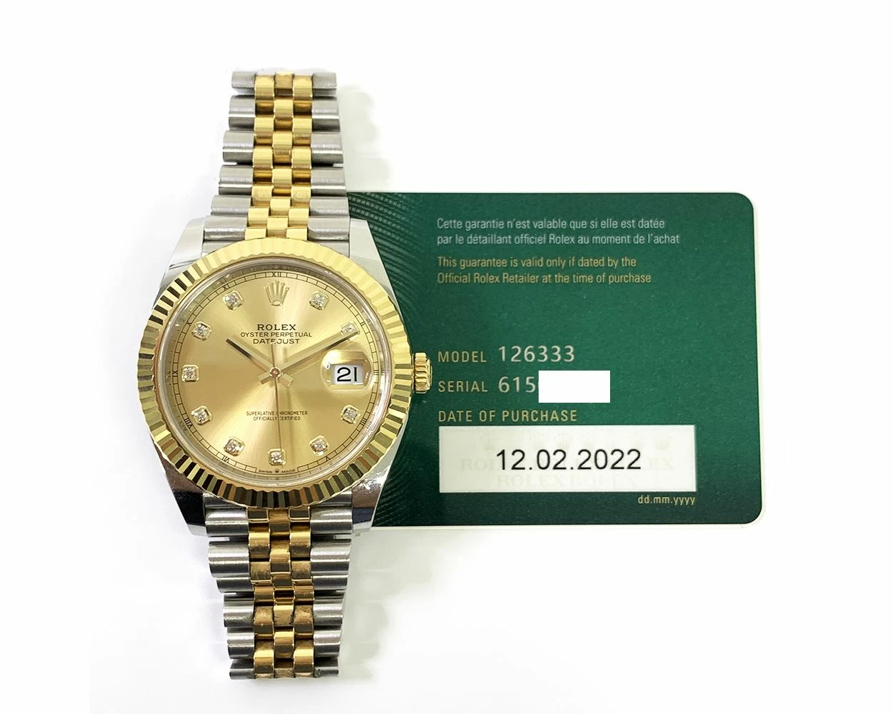 Buy Genuine Used Rolex Datejust 41 126333 Watch Champagne Dial SKU 9881