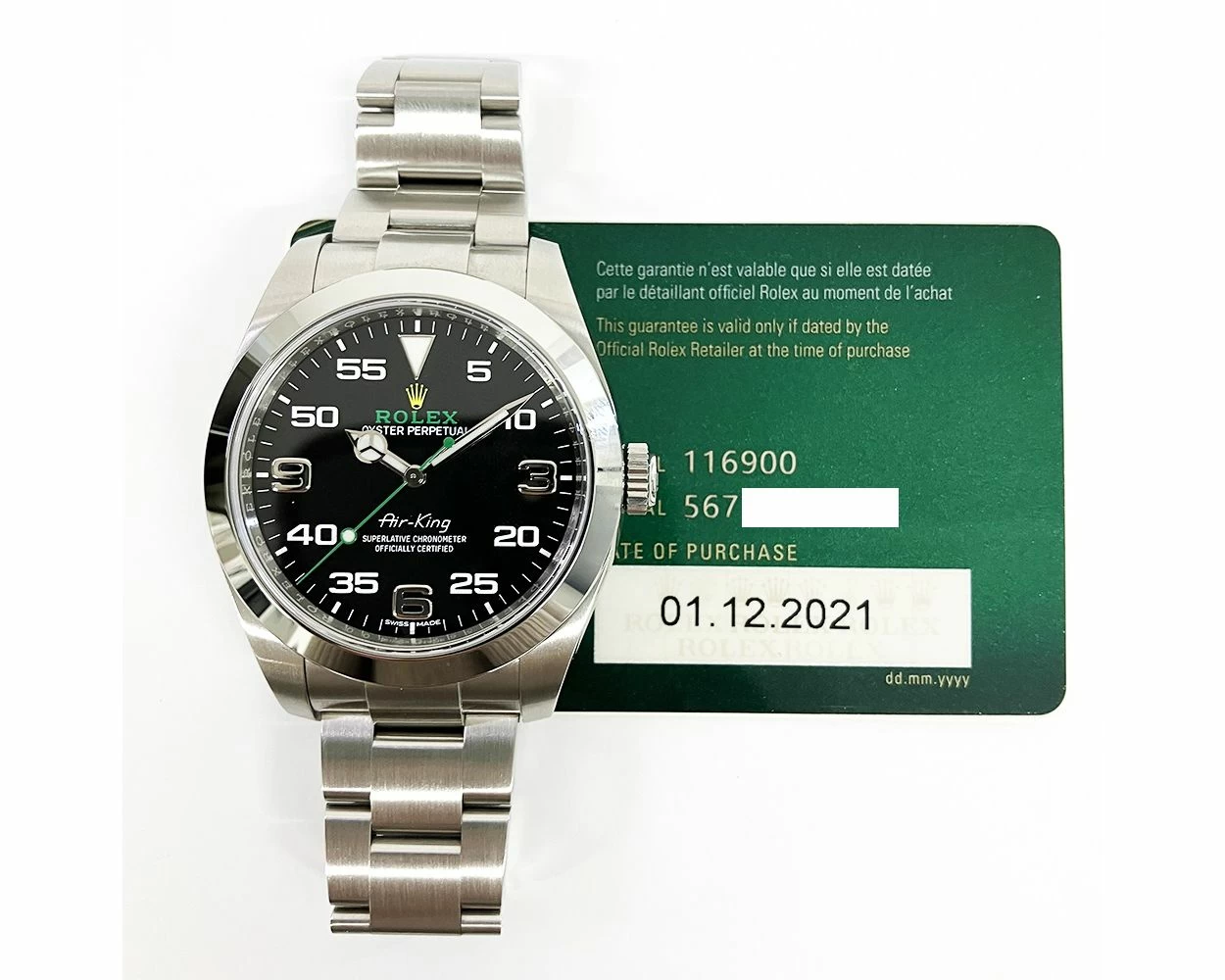 Buy Genuine Used Rolex Air-King 116900 Watch - Black Dial