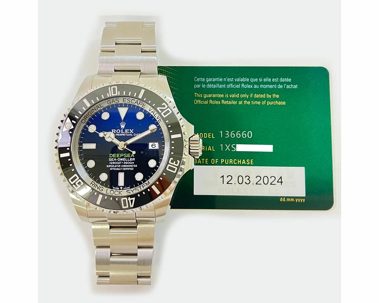 2024 Rolex Deepsea 136660 James Cameron 44mm Steel D Blue Dial Box Papers