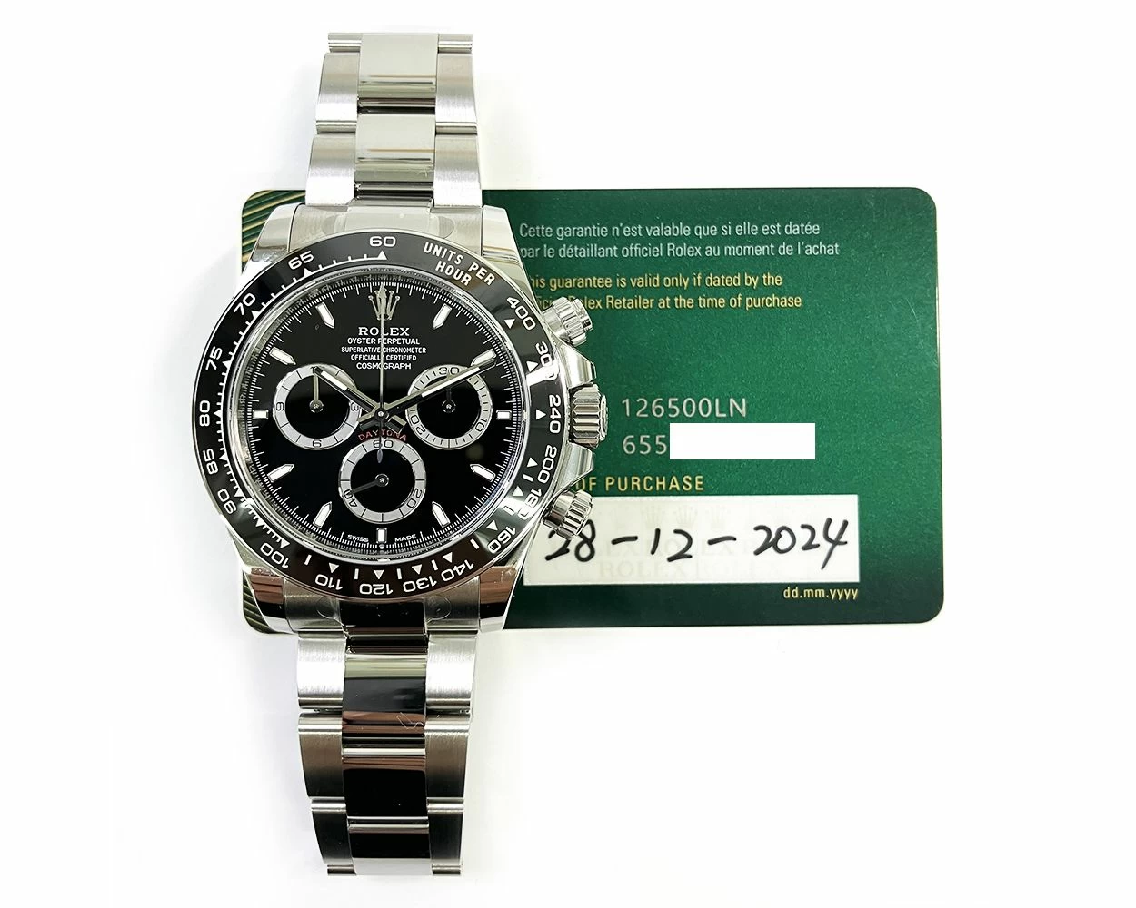 Buy Genuine Used Rolex Cosmograph Daytona 126500LN Watch Black