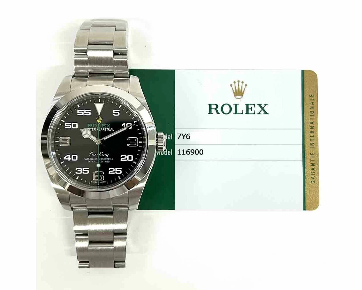 2019 Rolex Air King 40mm Stainless Steel Black Arabic Dial 116900 Box Papers