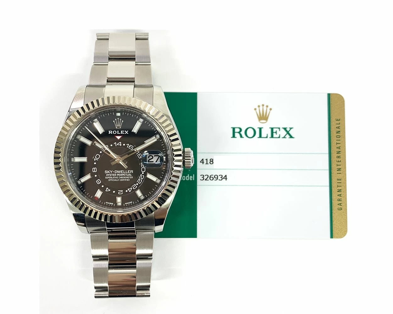 Buy Genuine Used Rolex Sky Dweller 326934 Watch Bright Black Dial SKU 9067