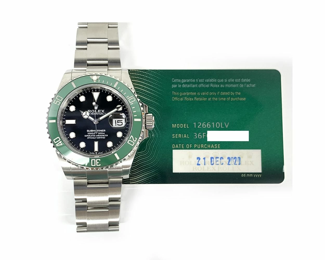 2020 Rolex Submariner Date 41mm Stainless Steel Green Bezel Starbucks Black Dial 126610LV Box Papers