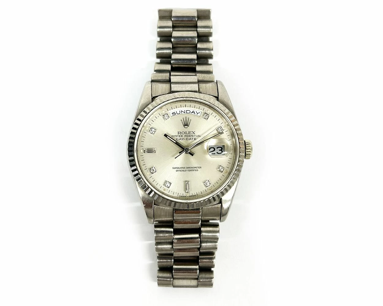 Buy Genuine Used Rolex Day Date 36 18239 Watch Silver Dial SKU 10451