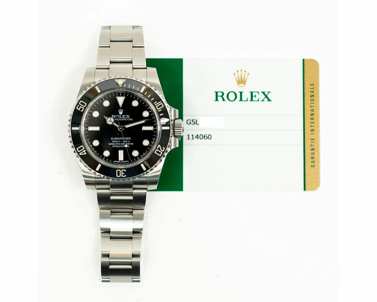 Buy Genuine Used Rolex Submariner 114060 Watch Black Dial SKU 8540